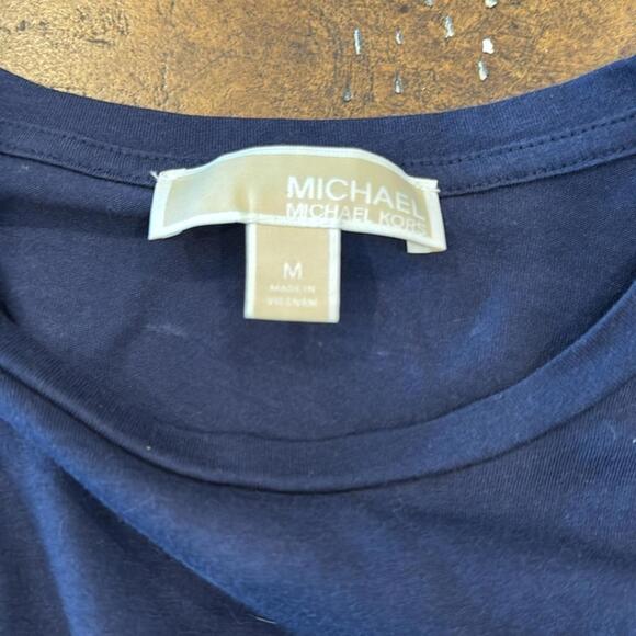 Stylish‎ Navy Ruffle Sleeve Top by Michael Kors Medium - Picture 4 of 4